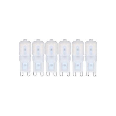 G9 LED-Lampen, 6er-Pack. Dimmbar, 3 W, energiesparend. 360°-Beleuchtung für Decken- und Pendelleuchten. Neutralweiß, 220–240 V.