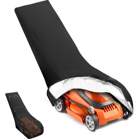 Housse Protection Tondeuse,Universelle Imperméable Housse de Tondeuse à Gazon polyester Oxford 210d Bâche de aux Intempéries avec Cordon 193x112x64cm Pour Extérieur Intérieur (1/5)