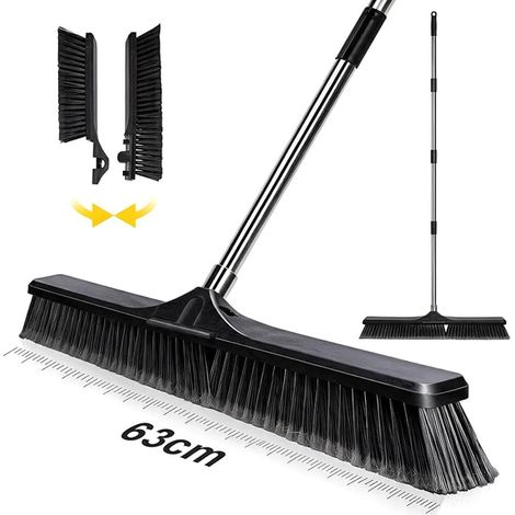 Outdoor Broom 63 cm, Stainless Handle, Black (1/5)