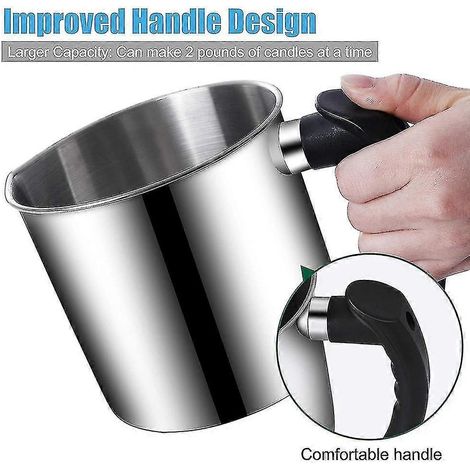 Pot à cire pour la fabrication de bougies, bain-marie de 1,2 L, pichet résistant à la chaleur (haoyi) (1/2)