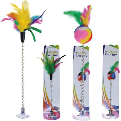 Set 6 pezzi Gioco Gatto con Ventosa soggetti assortiti