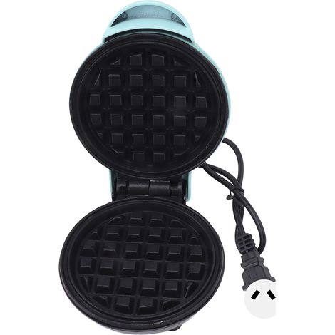 Gaufrier Mini Double Face Antiadhésif Rond Multifonction Petit Déjeuner pour Toast Sandwich Prise AU 220V Bleu (1/5)