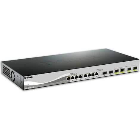 D-Link DXS-1210-12TC/E commutateur réseau Géré L2 10G Ethernet (100/1000/10000) 1U Noir, Argent (1/2)
