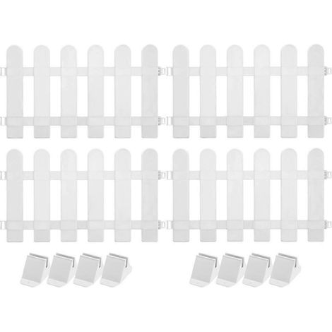 Clôture décorative de jardin en plastique blanc (lot de 4) (1/5)