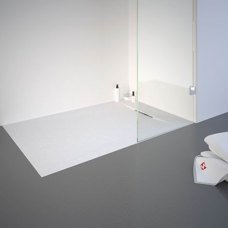 Schulte – Receveur de douche à poser 80 x 120 cm – Effet pierre blanche – Ultra léger et recoupable – Norme DIN 51097 classe B