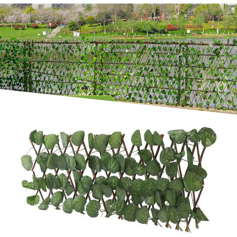 Clôture artificielle, filet de clôture rétractable, décoration de jardin en bois pour balcon, haie de feuillage, brise-vue pour cour, plante artificielle, feuilles de bégonia (1/5)