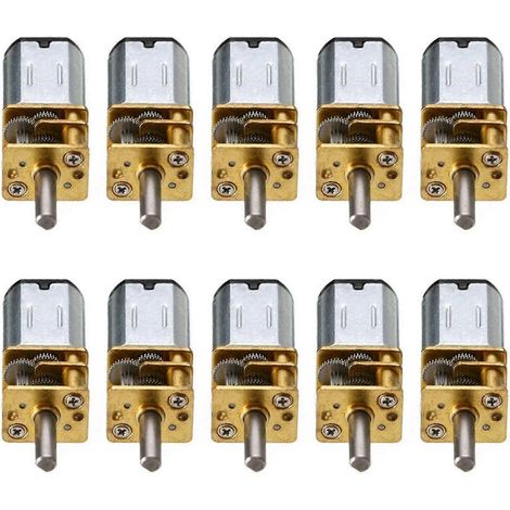 10 moteurs à engrenages N20 30 tr/min, 6 V CC, avec réducteur et roue dentée en métal (1/5)
