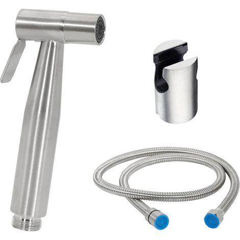 Kit Bidet WC - Douchette À Main - Tuyau + Support En Acier Inoxydable + 2 Joints - Pour Toilette Et Salle De Bain
