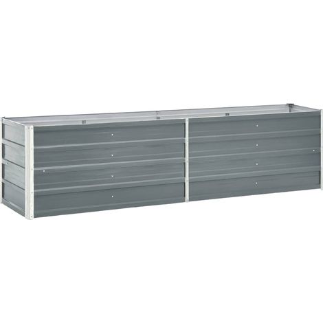Fioriera rialzata per piante e fiori acciaio zincato 240 x 40 x 45 cm grigio 020001096