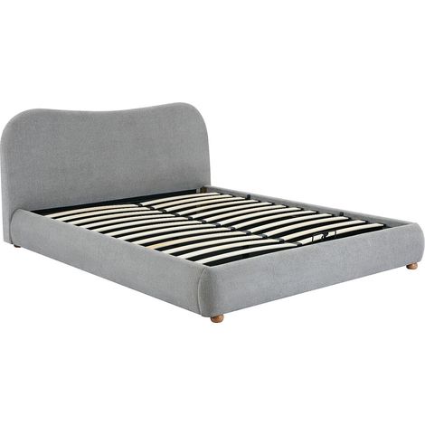 Letto con contenitore 120 x 190 cm Tessuto Grigio chiaro - VANARI