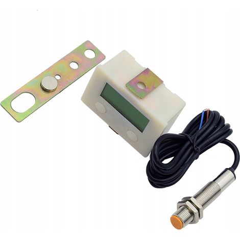 CONTADOR DE PULSOS DIGITAL LCD PARA MONTAJE EN PANEL CON SENSOR DE METAL INDUCTIVO MAGN脡TICO (1/2)