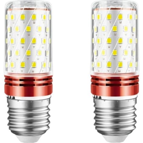 Lot de 2 E27 12W ampoules LED, 28 x 82mm, 1320 lumens, ampoules de maïs filetées, 60 ampoules LED, 3000k lumière chaude, non dimmable, 【Classe d'efficacité énergétique E】 (1/5)