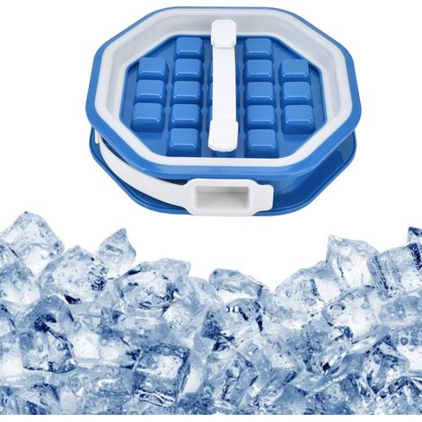 Diamantförmige Eiswürfelform, 2-in-1-Eiswürfelbereiter für Zuhause, zusammenklappbare Eiswürfelform, tragbare Eiswürfelform mit Entnahmefunktion, tragbarer Eiswürfelbehälter, blau. (1/5)