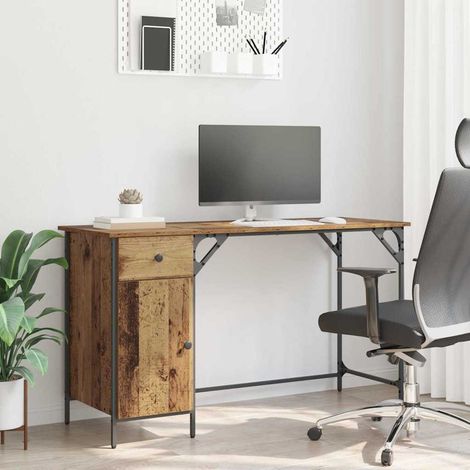 Computer Desk Old Wood 131 x 48 x 75 cm Engineered Wood vidaXL (1/5)