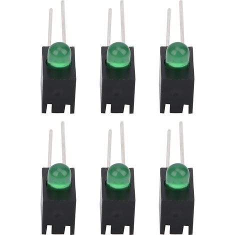 100 supports LED, abat-jour de 3 mm, coude à 90°, composants de contrôle industriel pour éclairage, vert (1/5)