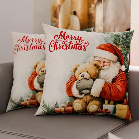 Paire de Housses de Coussin en Microfibre 80x80 cm, Coussins Décoratifs de Noël pour Chambre, Canapé, Salon, Lot de 2 Housses de Coussin, Taie d'oreiller de Noël 12 (1/3)