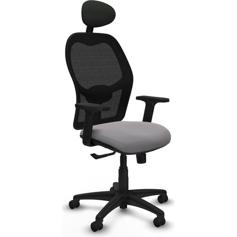 Silla de oficina piqueras y crespo Alocén negro malla piel sintética (1/2)