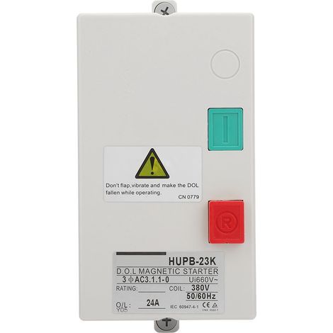 Démarreur magnétique manuel irréversible 380V, 17-24A, 50/60Hz, pour moteur électrique (1/5)