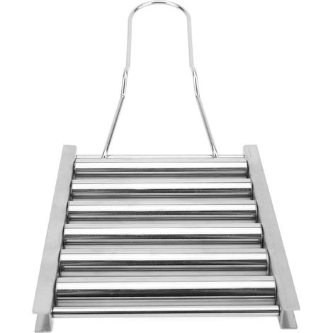 Rouleau grill saucisse inox portable 5 capacité hot dog avec manche pour barbecue extérieur camping (1/5)
