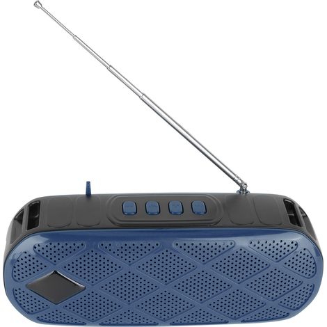Enceinte Bluetooth portable solaire d'extérieur avec lampe torche et radio FM (bleue)