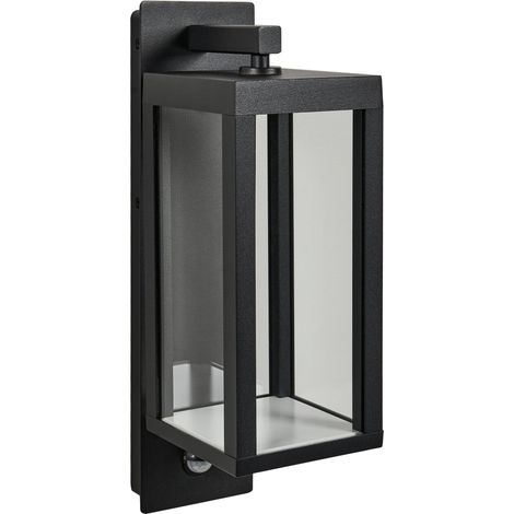 Outdoor LED Wall Light Black Aluminium with Motion Sensor Accent Lighting IP54 Modern Design INVER (1/5)