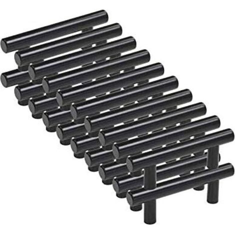 20pcs Black Furniture Handle Black Kitchen Cabinet Handle T-Handles Black Drawer Cabinet Center Distance 96mm (1/5)