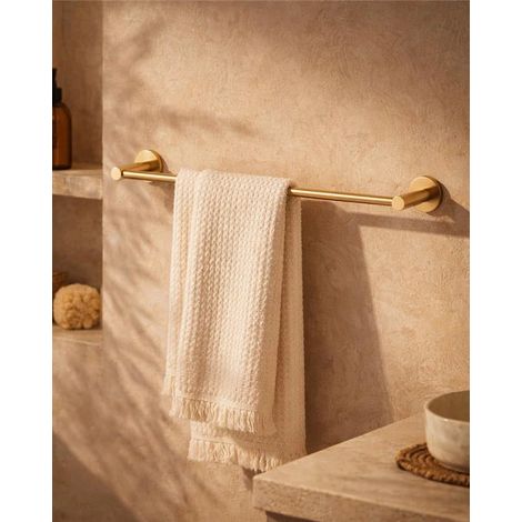 Exagonshop Portasciugamani 40 cm oro spazzolato Minimal