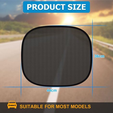 2 Pièces Pare-Soleil pour Vitres Latérales Voiture, Pare-Soleil Vitres Contre L'éblouissement Et Les Rayons du Soleil Ventouse, Protection Solaire pour Siège De Voiture Et Bebe(44x36cm) (1/5)