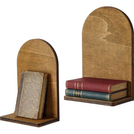 Wandregal Ussassai, 2 Ablagen, Farbverlauf Struktur Natur, 16x26x9h cm Braun Natur
