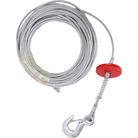 Câble de treuil 6mm 30m 17637lb, corde en acier universelle anti-torsion pour grue, dépanneuse (1/5)