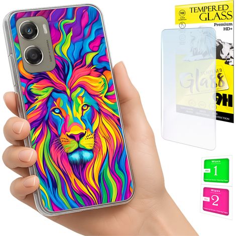 Funda para Motorola Moto G06 / G06 Power, cubierta trasera Lion + Cristal (1/5)