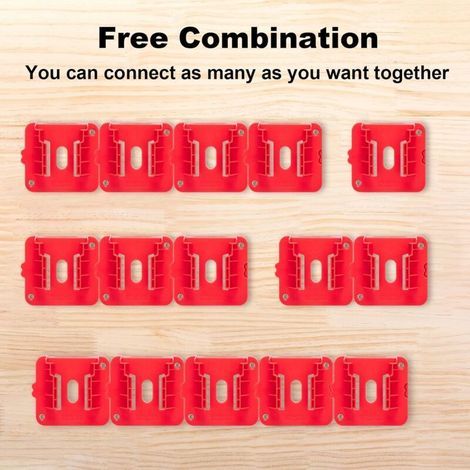 Support de batterie pour piles Milwaukee M18 18 V, support mural pour étagère de fourgon de travail, boîte à outils, paquet de 10 (1/4)