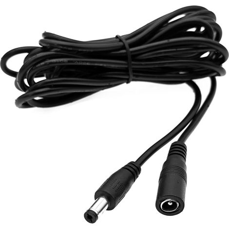 Câble d'extension d'alimentation CC 5,5 x 2,1 mm, Cordon d'alimentation 12 V mâle vers Femelle, rallonge de Surveillance Prise 2,1 x 5,5 mm pour caméra de vidéosurveillance, Bande LED, routeur (1/5)