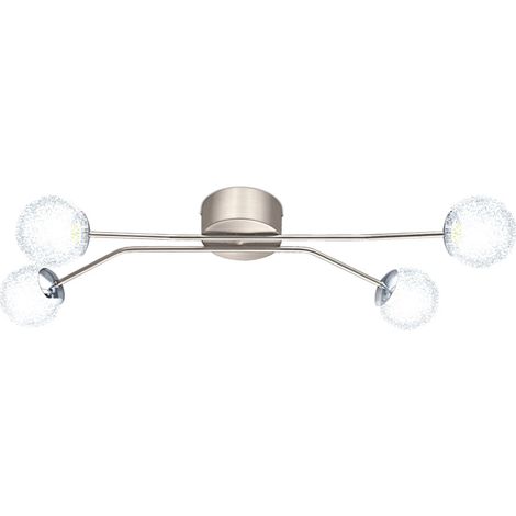 Plafonnier LED 24 watts boules en aluminium nickel mat lumière EGLO 13676 (1/4)