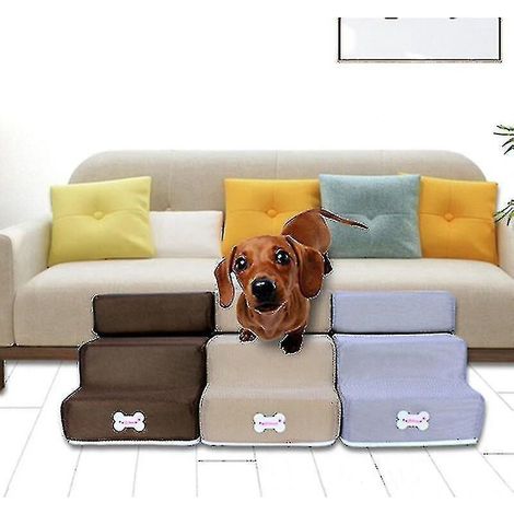 Rutschfeste, abnehmbare 3-stufige Hundetreppe für kleine Hunde und Katzen, ideal für Zwinger, Hundebetten oder andere Haustiere. Haustierzubehör – 3 oder 2 Stufen (30 x 35 cm). (1/4)