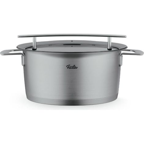 Fissler Pentola Acciaio Inox 24 cm 5.1 l con Coperchio Vetro Phi Collection