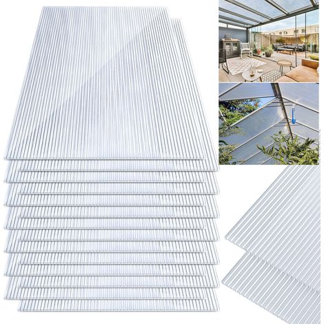 Jiubiaz 14x Polycarbonat Hohlkammerplatten 4mm Transparent Hohlkammerstegplatten UV-Beständigen Für Gewächshaus Carports (1/5)