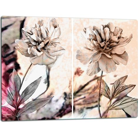 Planche dcouper de plaque de verre 52x40 Fleurs (1/5)