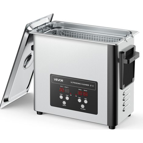 VEVOR Nettoyeur a Ultrasons 6 L, Appareil de Nettoyage par Ultrasons 120 W 40 kHz, avec Panier de Nettoyage et Affichage Numerique, en Acier Inoxydable, pour Bijoux Lunettes Montres Pieces de Monnaie