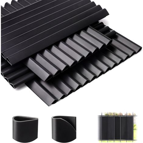 40Pcs Clips de Fixation PVC pour Brise-Vue, Clôture Double Barre, Noir (1/5)
