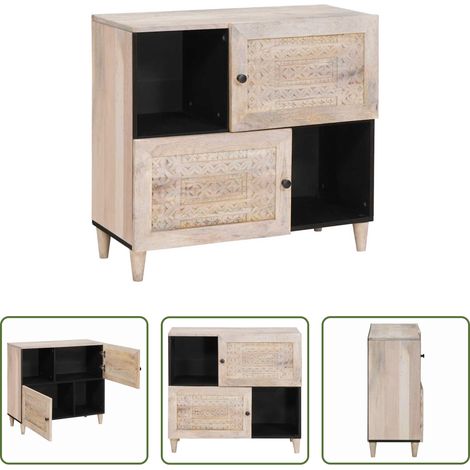 Mango Holz - Sideboard Weiß 33,5 x 80 x 75 cm (1/5)
