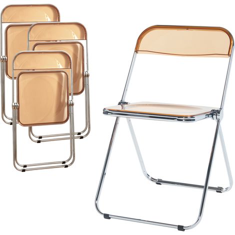 Klappstuhl Pornainen 4er Set Orange, transparent [en.casa]