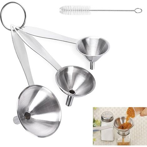 Entonnoir Cuisine - Entonnoir Acier Inoxydable Mini pour Huiles Essentielles Liquides et Poudres - Lot de 3 (1/5)