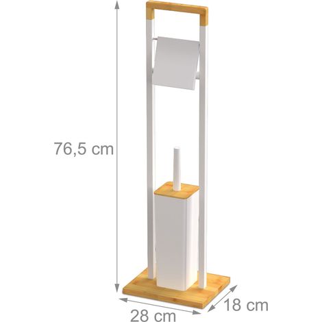 Set WC versatile pratico bagno 76,5 x 28 x 18 cm in bambù nero 130017424