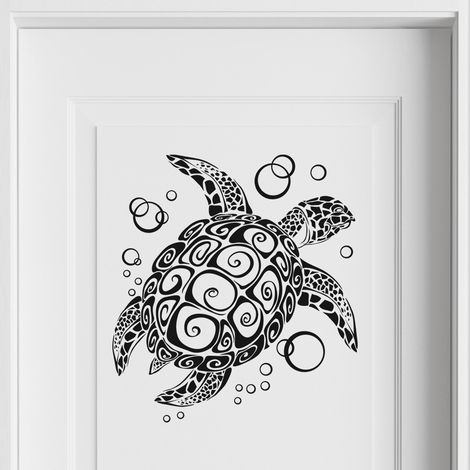 Sticker Mural - Tortue de mer - 27x30 cm - Noir (1/3)