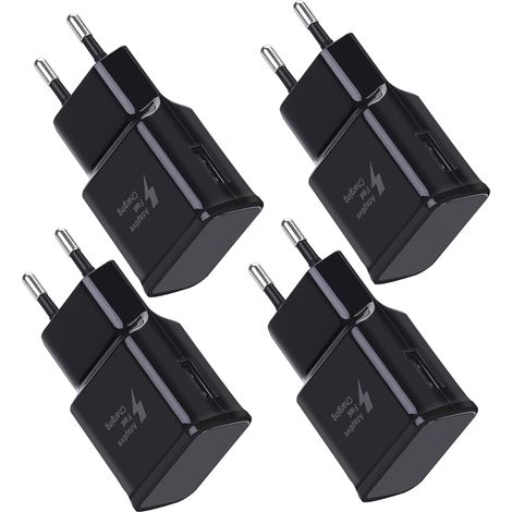 Lot de 4 adaptateurs secteur USB 5V-2A, chargeur rapide universel pour iPhone 12/11/X, 8/7/6, Samsung (1/5)