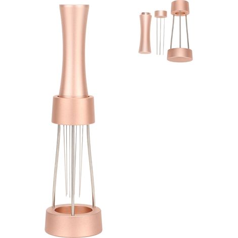 Aiguille à café, aiguille à café moulu en acier inoxydable, or rose (1/5)