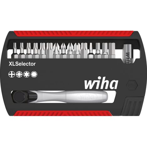 Wiha Bit Set XLSelector Standard 25 mm gemischt 16-tlg. mit Bitratsche 1/4" C6,3 (36951)