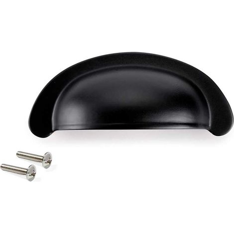 Emuca Marrakech Möbelgriff, L77mm, 64mm Achsabstand, Zamak, schwarz lackiert