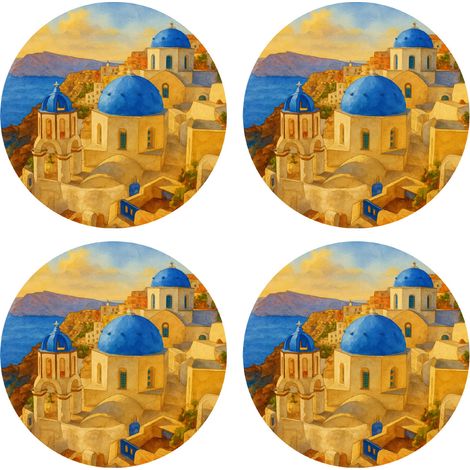 Set de 4 dessous de verres Santorin